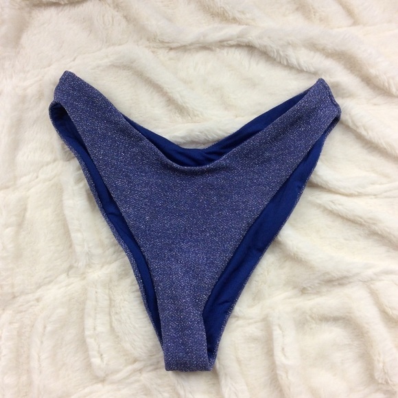 NWOT Beach Riot Vanessa bikini bottom sapphire sparkle glitter 12072 - Picture 5 of 9